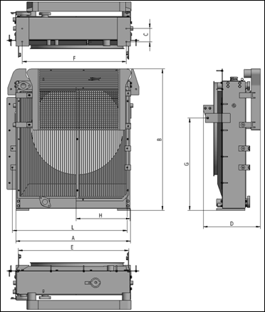 cooler used in Excavator (water 80KW oil 71KW Intercooler 29KW)