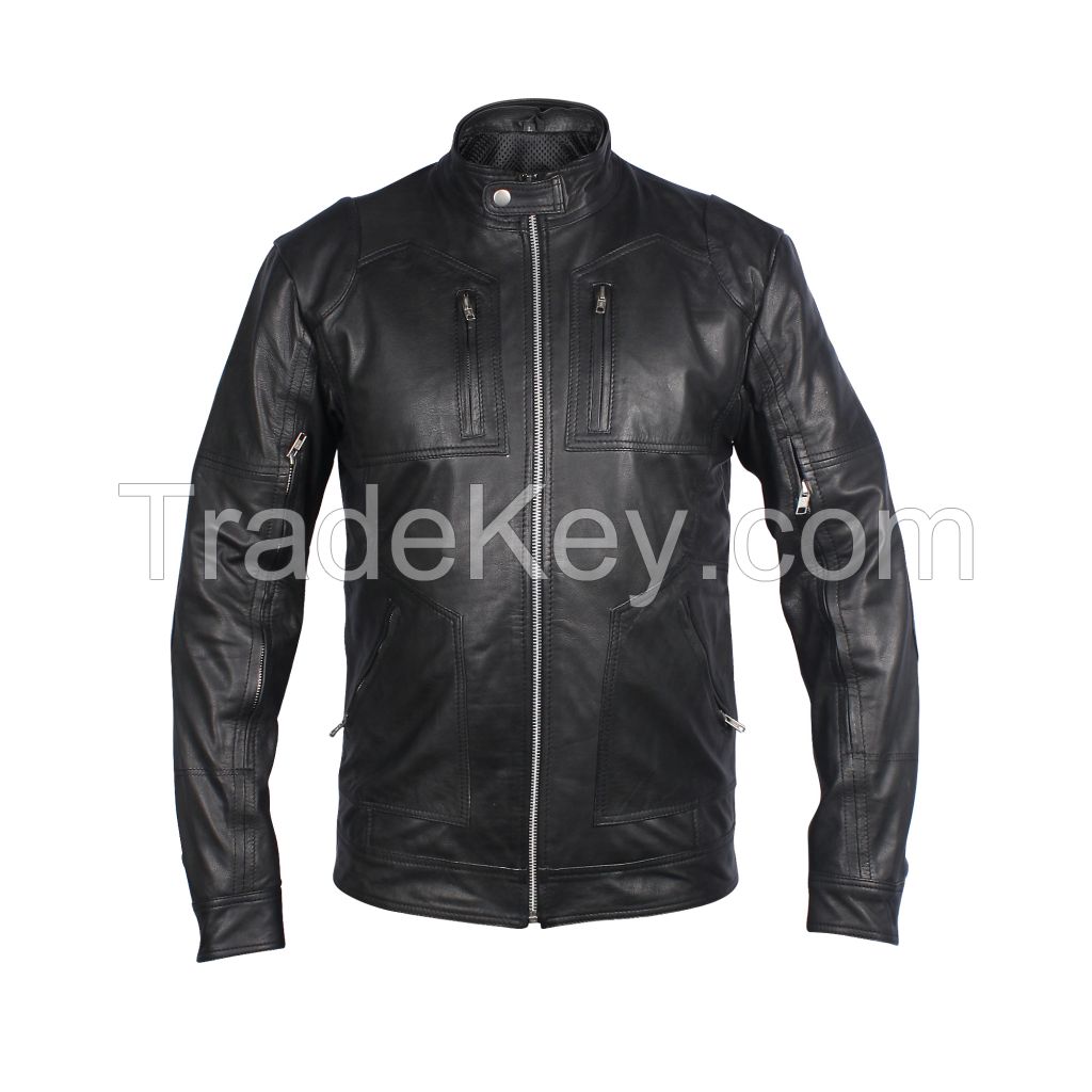Mens cow hide leather jacket