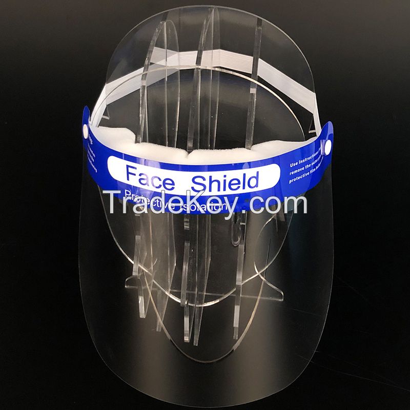 Stock Cheap Price FDA Plastic Clear Dental Protective Visors Full Transparent Face Shield