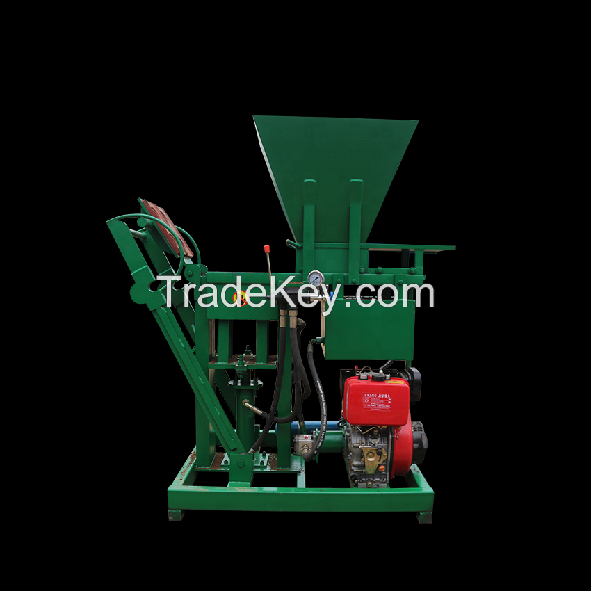 SHM2-25 semi automatic diesel engine hydraulic clay interlock Brick making machine small business machine ideas 