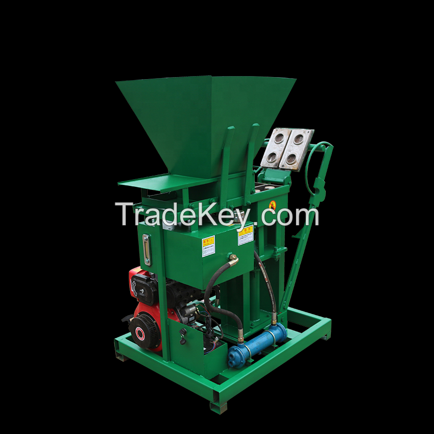 SHM2-25 semi automatic diesel engine hydraulic clay interlock Brick making machine small business machine ideas 