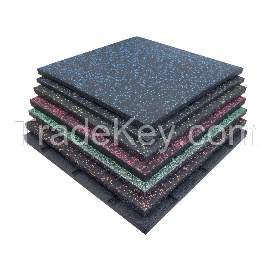 Reduce Shock Rubber Floor Mat Tile Waterproof for Gym Flooring