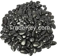 black river pebble polished flat pebble black rock for landscaping