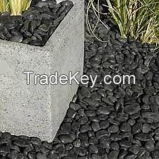 black river pebble polished flat pebble black rock for landscaping