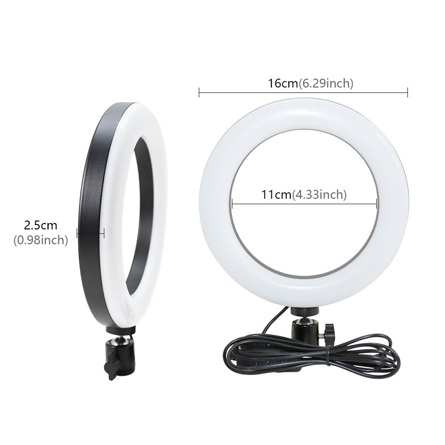 2020 6 inch 16cm dimmible led ring light photographic lighting for tiktok youtube