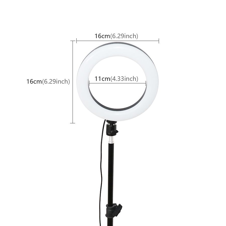 MEZHER 16cm mini LED Ring Light Photography Makeup LED Circle Ring Light with Tripod Stand