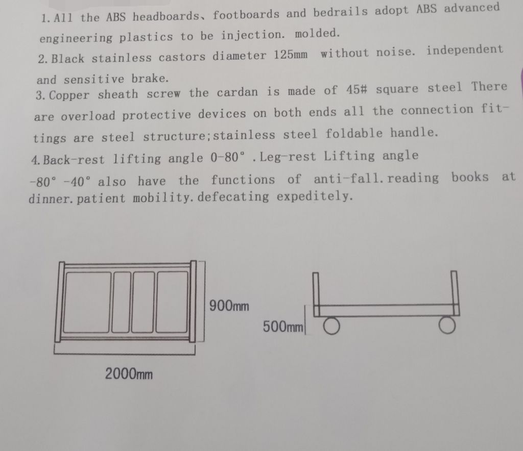 general manual full curved  nursing bed