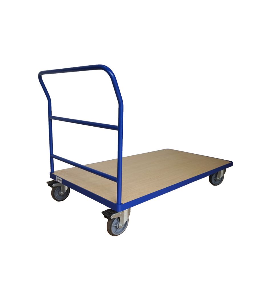 1102 Lbs 60"x30" Steel Bound Wood Deck Platform Truck 6'' PU Wheel