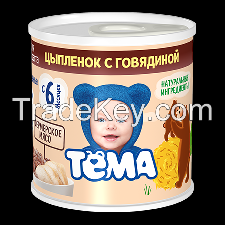 Chicken and beef puree, 100 gr. "Tyoma", Danone