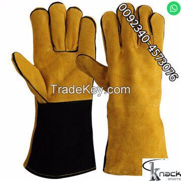 Long welding Labour leather working gloves tig mig fir  fishing gloves cuf