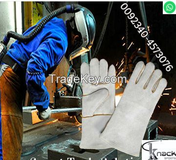 orignal Leather gloves 14 inches blue color wet blue labour leather gloves