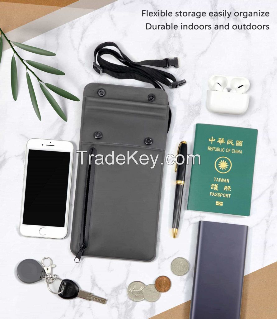 RFID Suede-like Phone Pouch/ Travel Bag (OEM/ODM)