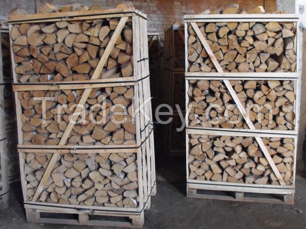 Birch firewood in 22 l UV mesh bags