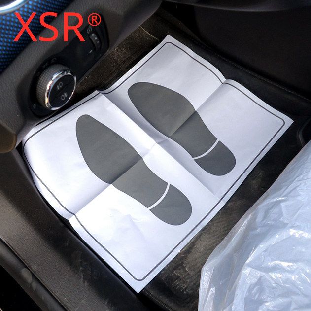 Disposable car seat cover set 3 in 1 steering wheel/foot mat LDPE