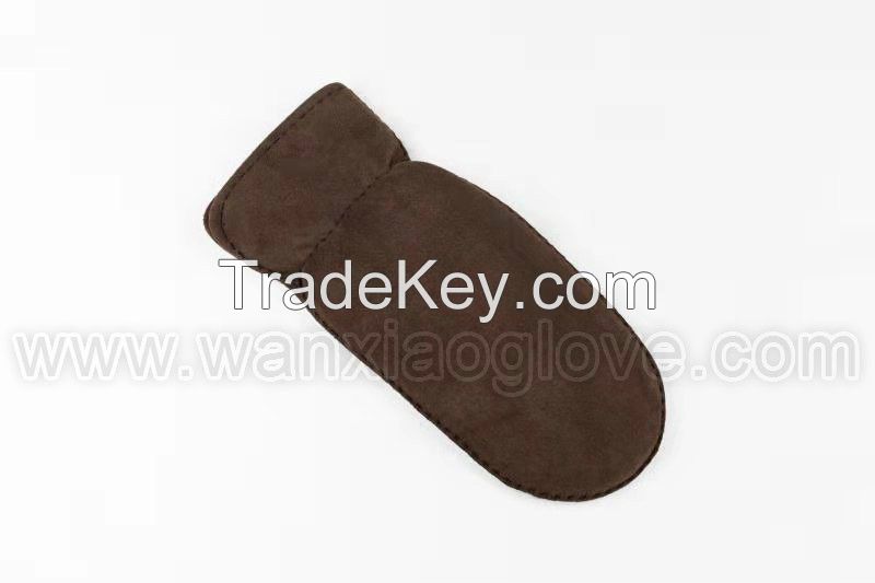 Sheepskin mitten gloves Warm gloves Women Borwn gloves Comfortable Fashion gloves