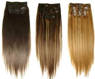 100% human clip-in hair extensions-8 piece set