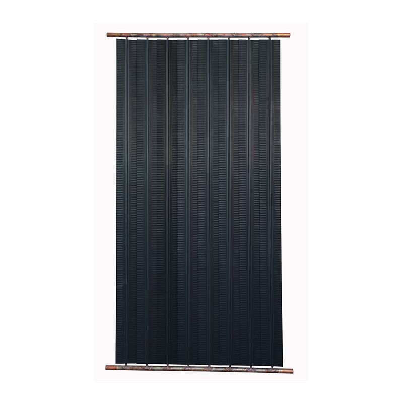 Black flat plate solar collector for water heating