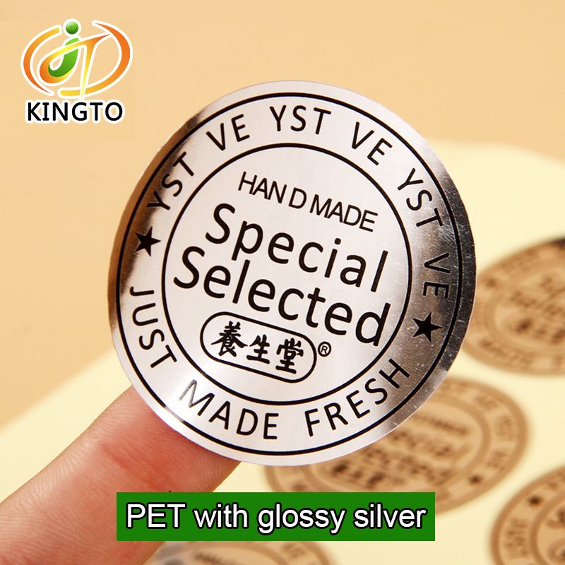 High quality custom vinyl clear sticker label, waterproof transparent PET label sticker with gold stamping