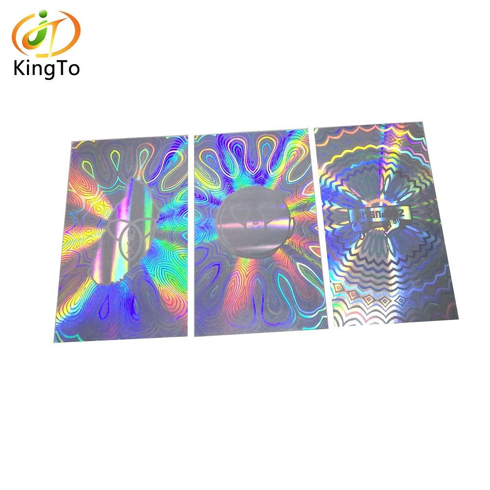 Custom silver rainbow holographic foil 3d hologram sticker