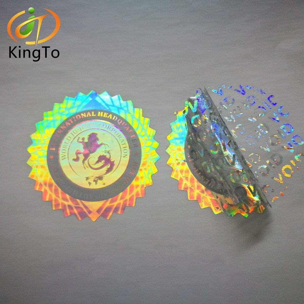 Customized colorful irregular shape security VOID hologram sticker