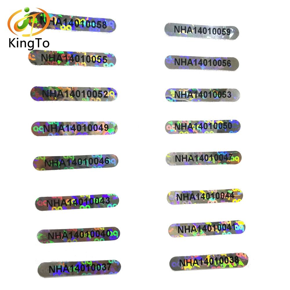 Custom logo silver foil 3D hologram anti-counterfeiting sticker label printing security serial number