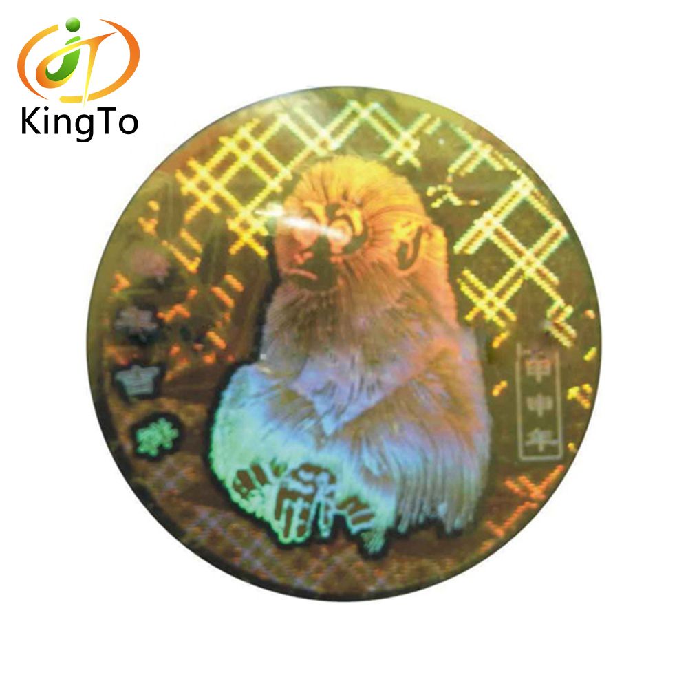 Custom logo silver foil 3D hologram anti-counterfeiting sticker label printing security serial number