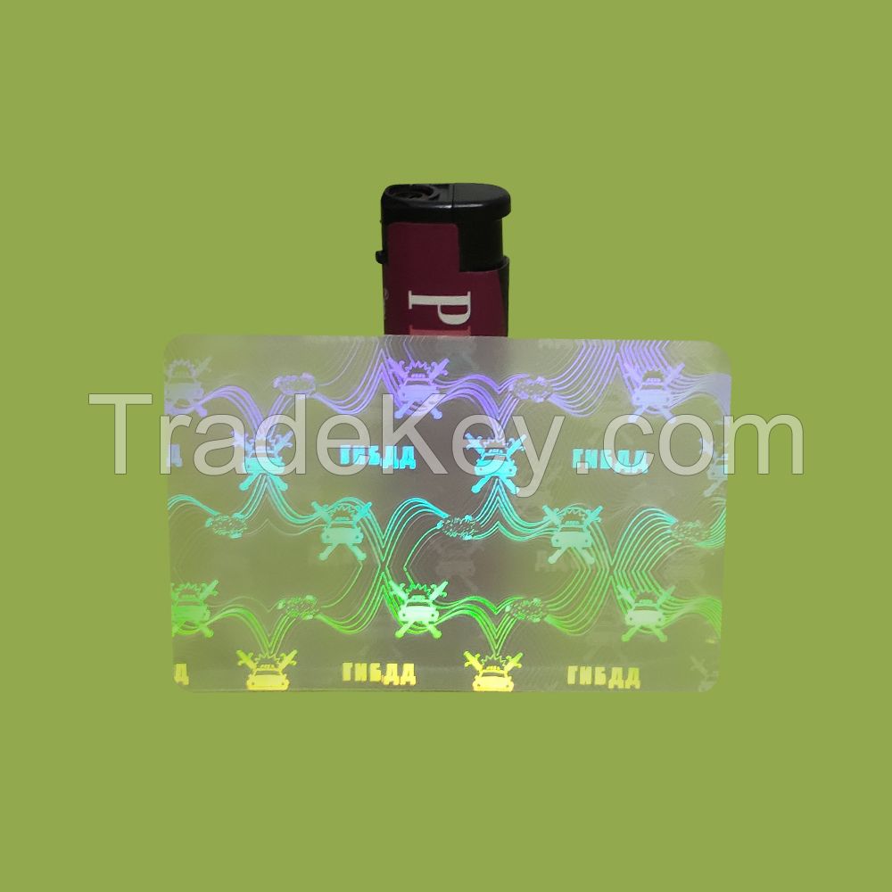 Hologram Driver's License Laminating Skins Laser ID Card Lamination Film Thermal Laminating Pouch