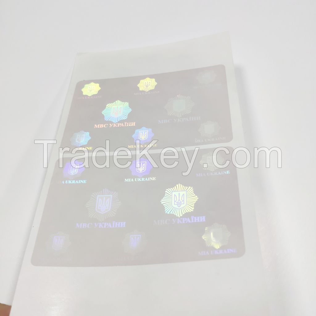 Transparent Clear Hologram Laminated ID Cards Film Overlay Holographic Sticker Overlay