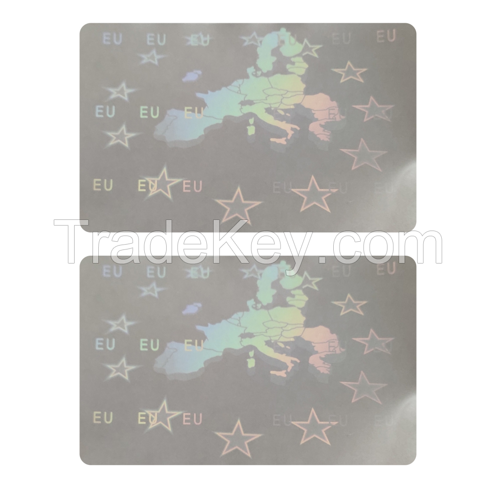 Custom ID Hologram Overlay Transparent License Laser Sticker Holographic Overlay For PVC Cards