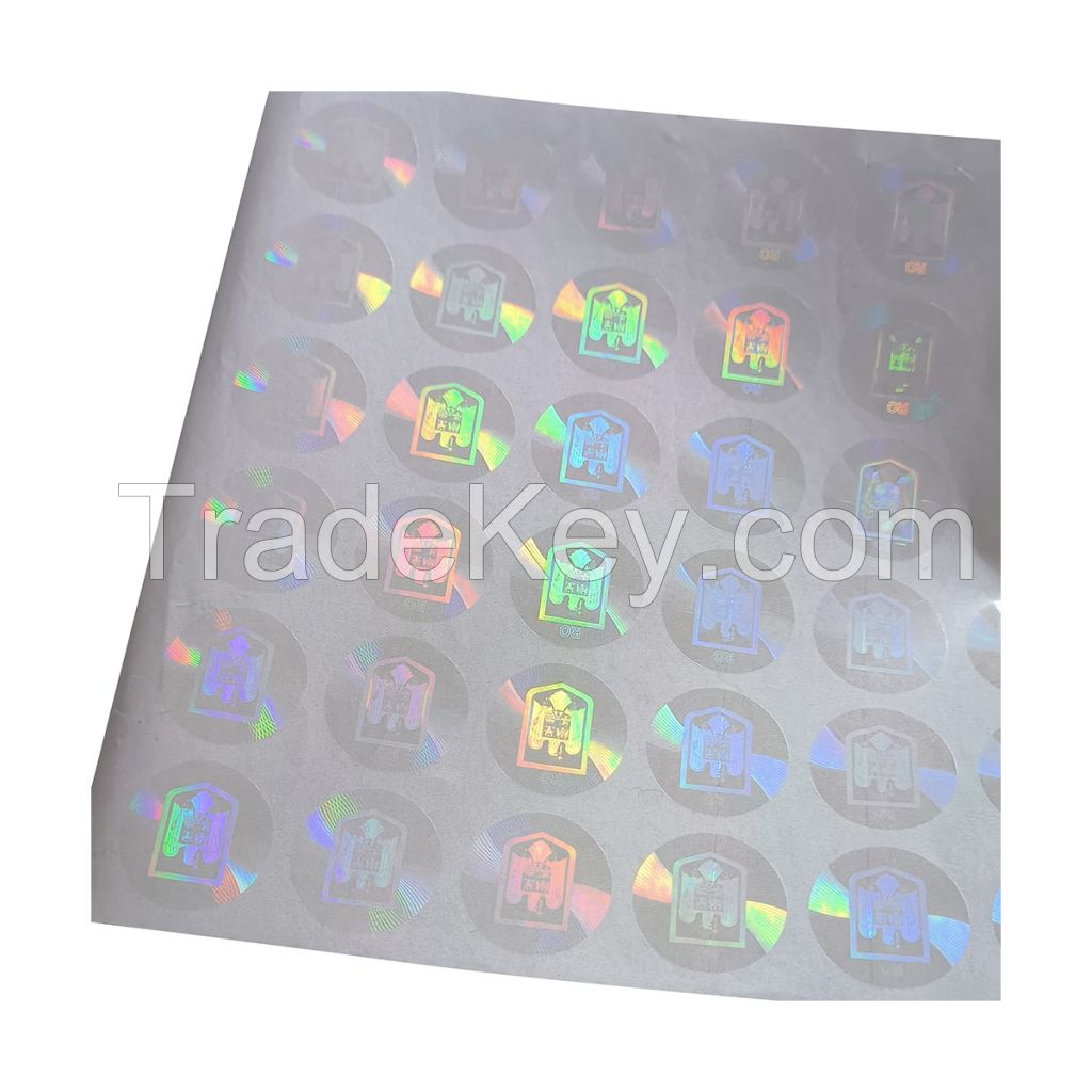 Anti-Counterfeiting Transparent Round Overlay Hologram Sticker with Custom Logo