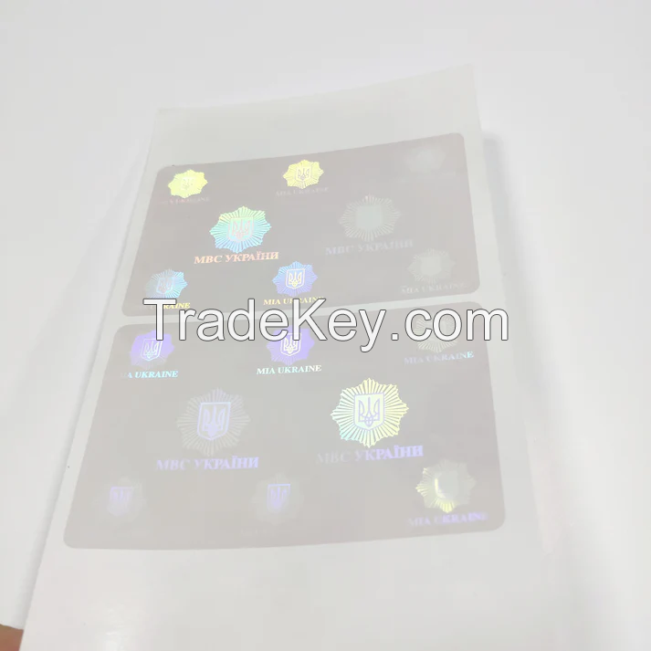 Clear Hologram Overlay Sticker Certificate Hologram Stickers Custom Transparent Hologram Overlays