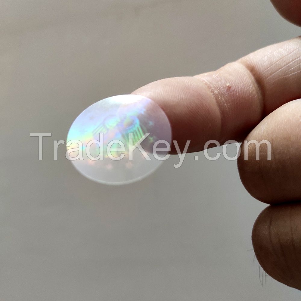 Custom warranty security holographic label card transparent overlay hologram sticker