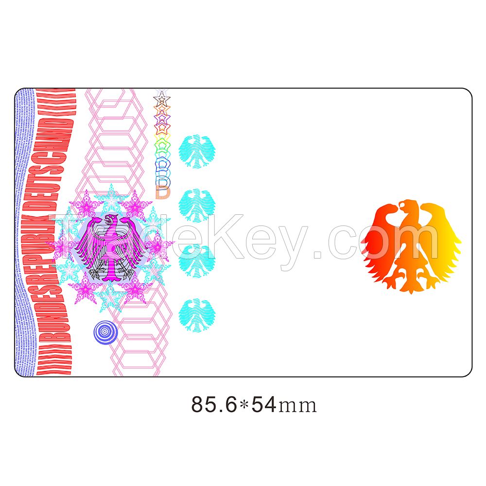 Transparent Clear Hologram Laminated ID Cards Film Overlay Holographic Sticker Overlay