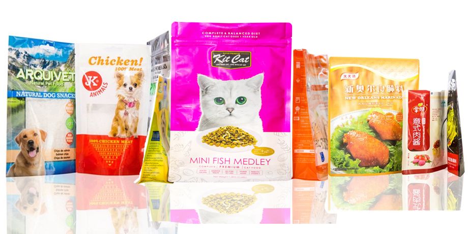 Customized heat sealed aluminum foil flat bottom pouch pet dog snack bag food packaging