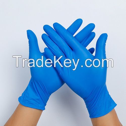 Wholesale of Blue Disposable Medical Nitrile Gloves