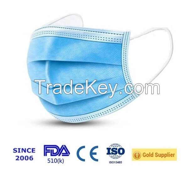 WHOLESALE OF DISPOSABLE 3PLY PROTECTIVE FACE MASK WITH EARLOOP AND MELTBLOWN FILTER MANUFACTURER