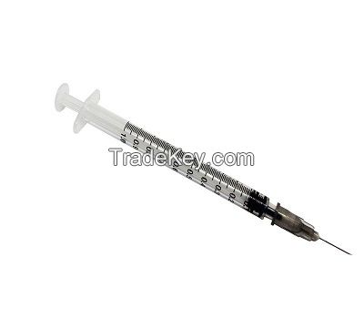 CE approved medical 1ml plastic luer lock slip disposable syringes with needle