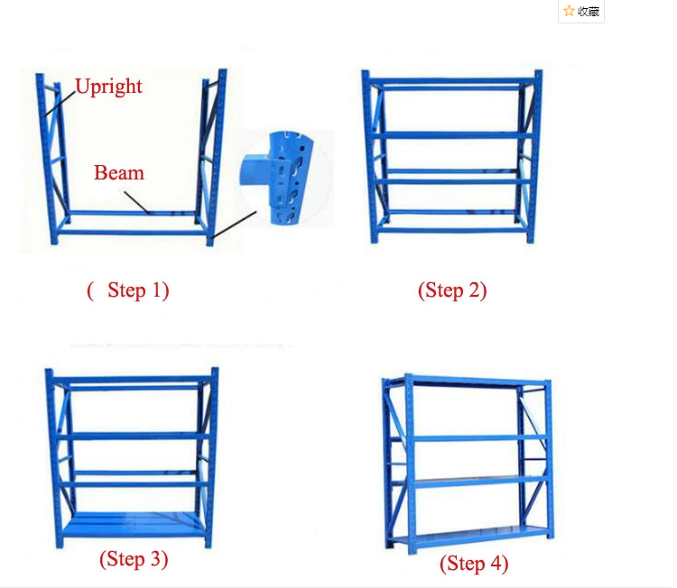 High quality storage shelves 2000 *600*2000mm sizes medium duty metal shelving   warehouse racking system