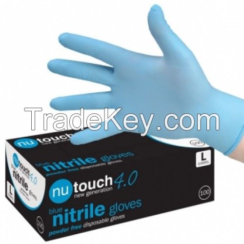 BLUE NITRILE POWDER-FREE GLOVES (100) AQL 4.0 