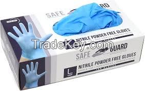 Safeguard Nitrile Disposable Gloves, Powder Free,