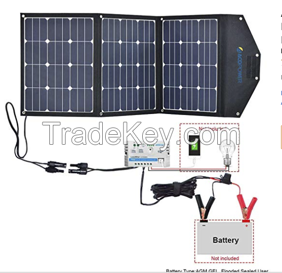 ACOPOWER LTK 105W Foldable Solar Panel Kit Suitcase