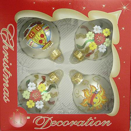 Glass made christmas decorations, ornaments