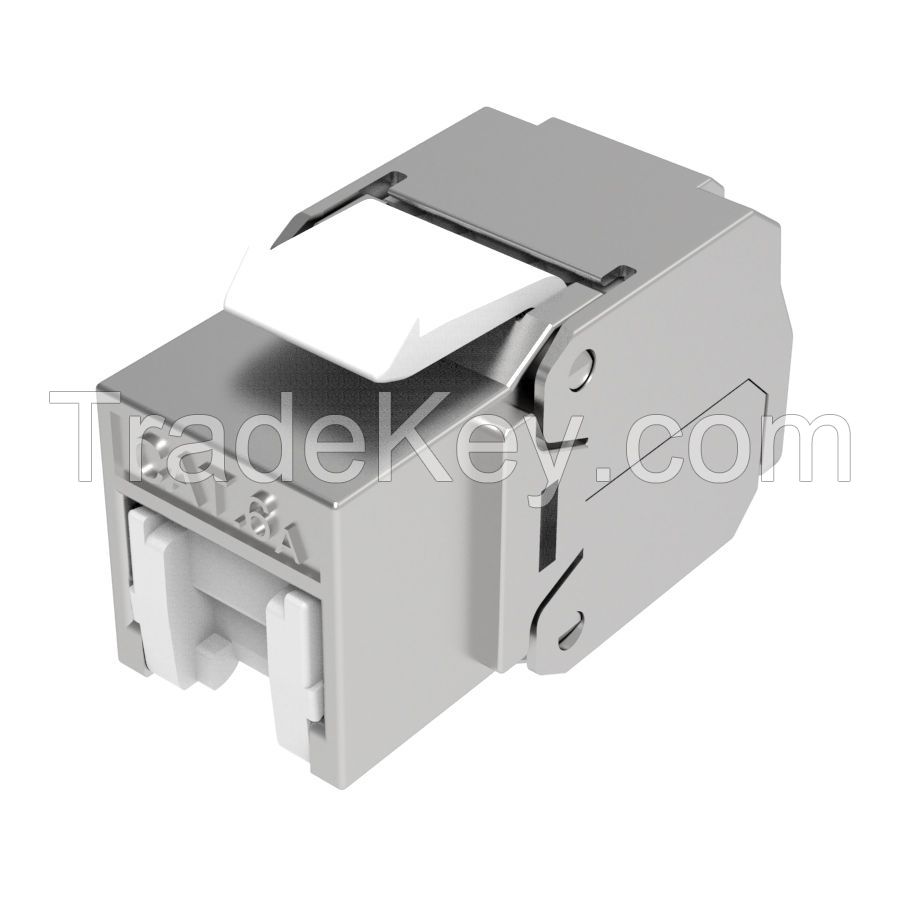 4PPoE Category 6A STP Ethernet RJ45 Keystone Jack Tool-Free