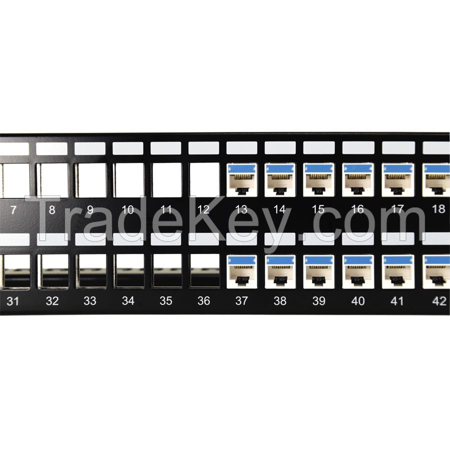 2U 48 Ports Flat Unloaded Copper Patch Panel 24