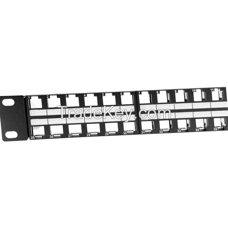 Labeled Keystone Jack Panel 1U 48 Port STP Type