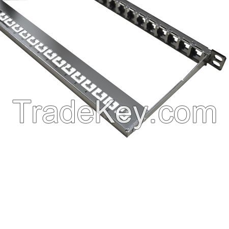 0.5U 24port Screened Keystone Unloaded Panel