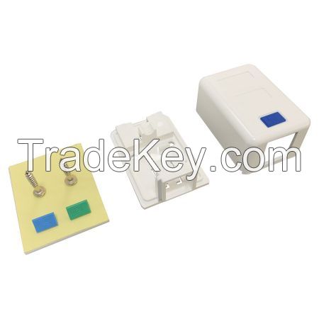 Wall Blank 2 Port Surface Mounted Box For Keystone Network