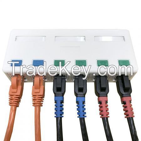 Wall Blank 6 Port RJ45 Surface Mounted Box For Networking Patch Cable