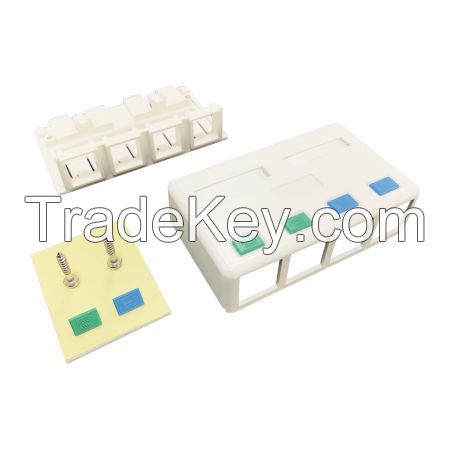 Blank Keystone Jack 4 Port Wall Surface Mount Box