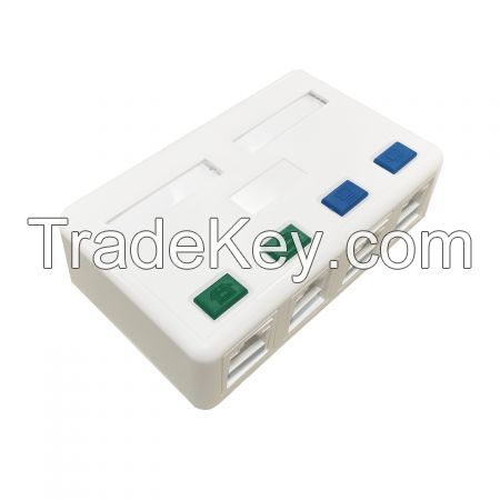 Blank Keystone Jack 4 Port Wall Surface Mount Box